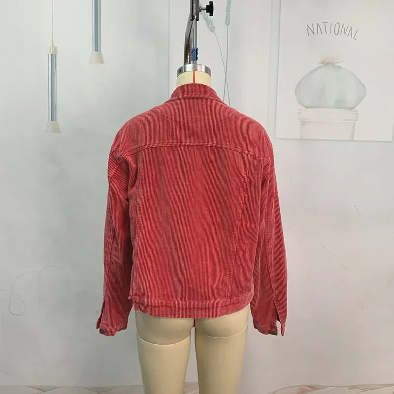 Glow Play Corduroy Sequin Varsity Jacket