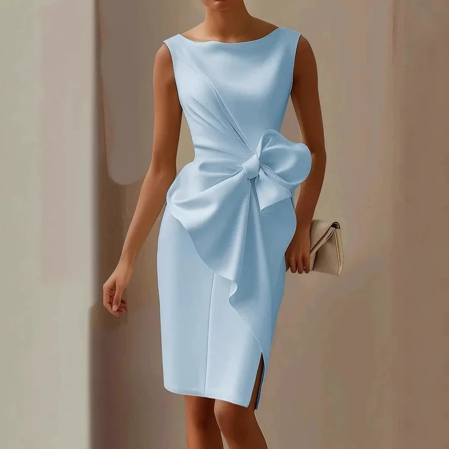 Elegant Hollow Waist Midi Dress Rich Allure