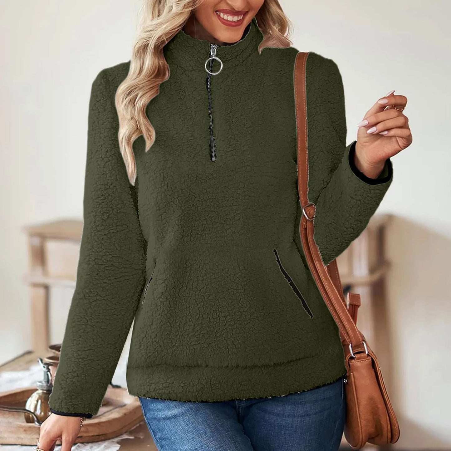 Cozy Zest Half-Zip Wool Pullover