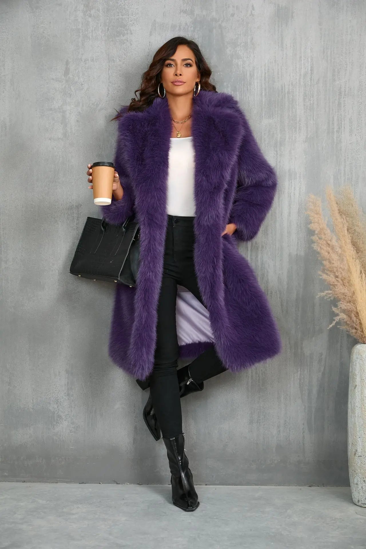 Velvet Whisper Faux Fur Coat