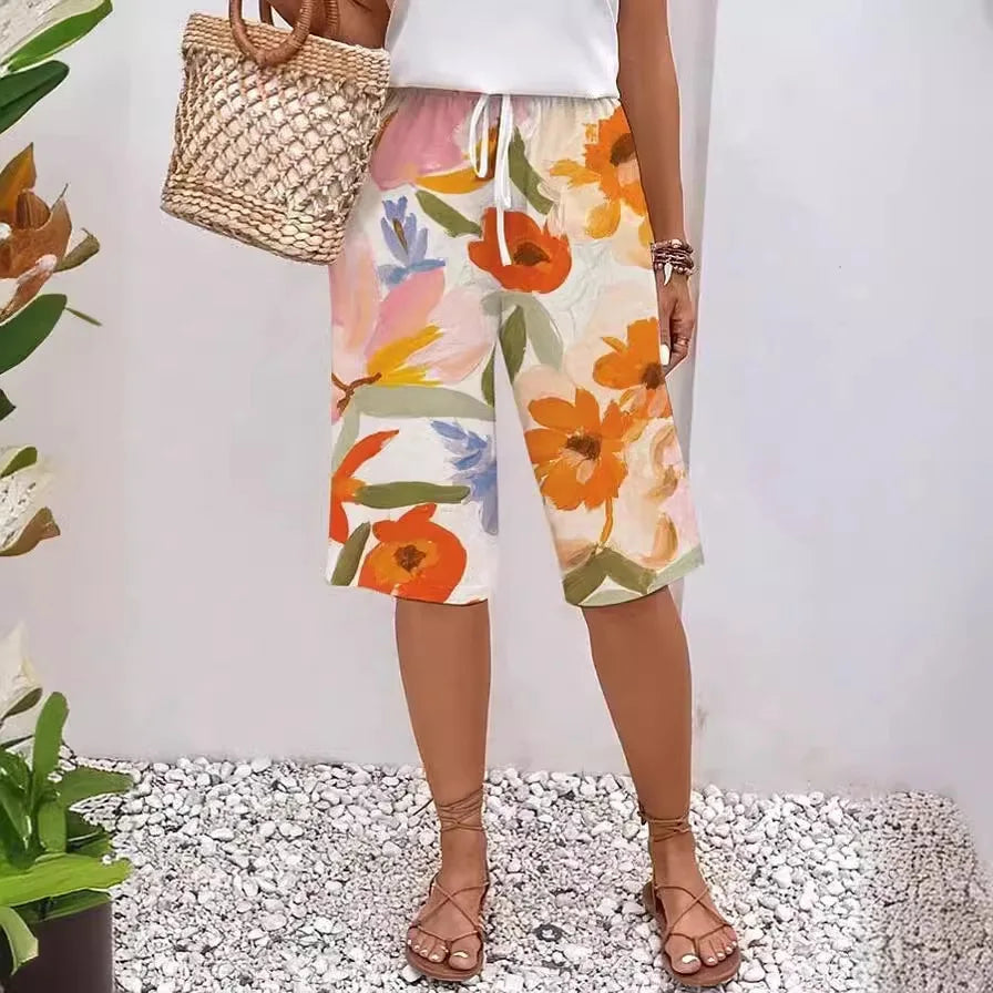 Boho Print Knee-Length Pants