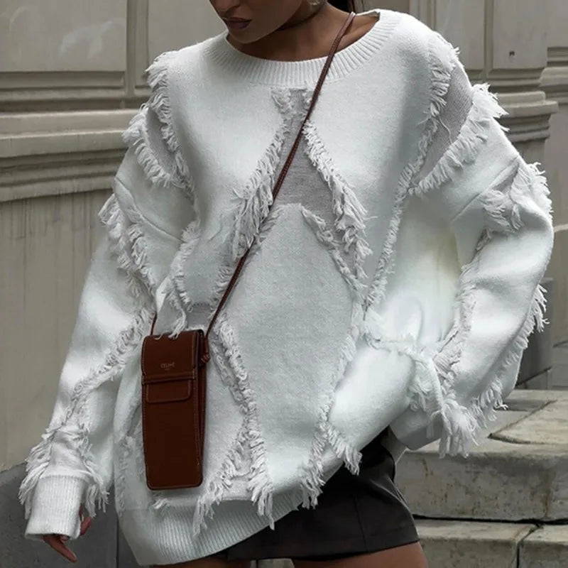 Chic Tassel Patch Sweater