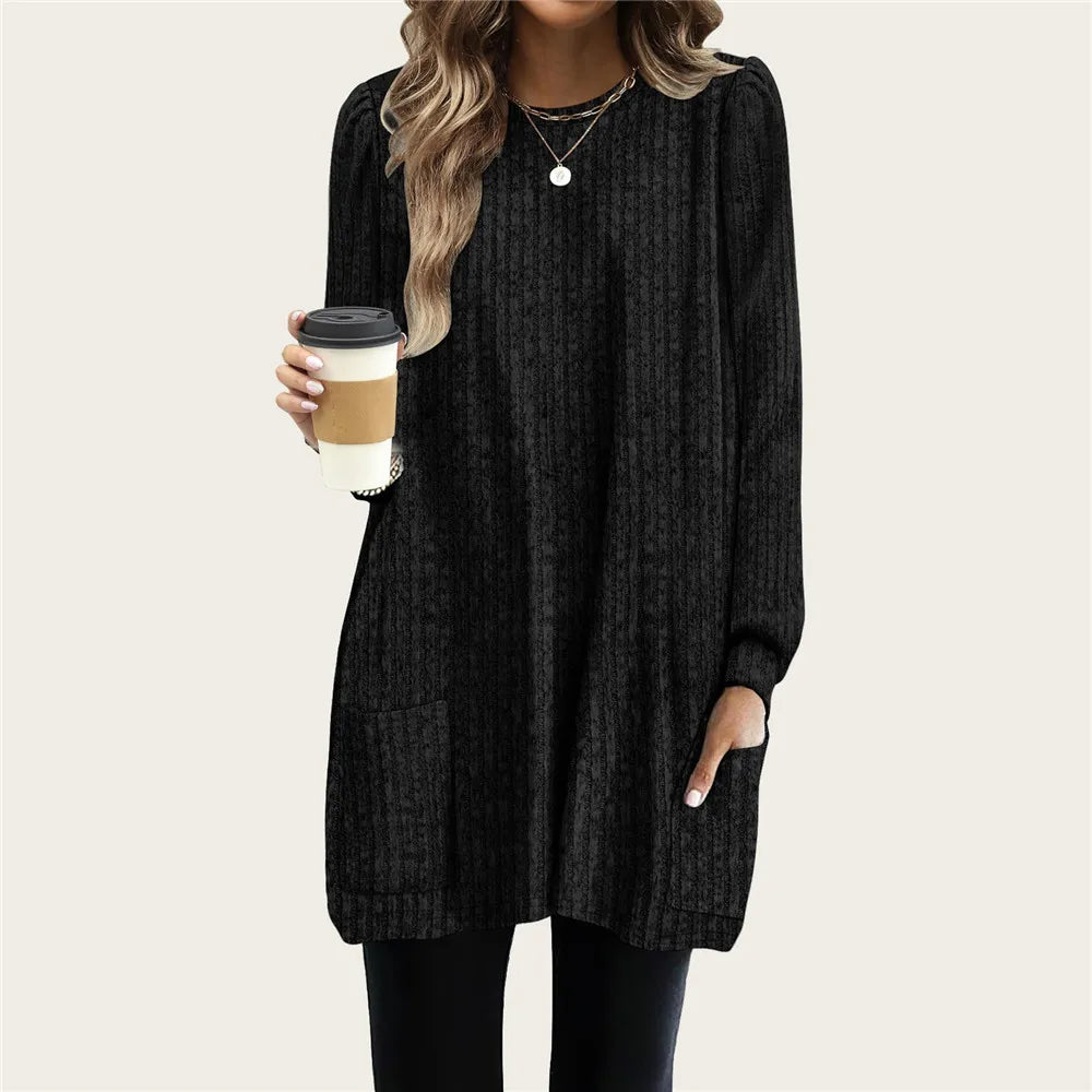 Puff Sleeve Stripe Pullover Blouse