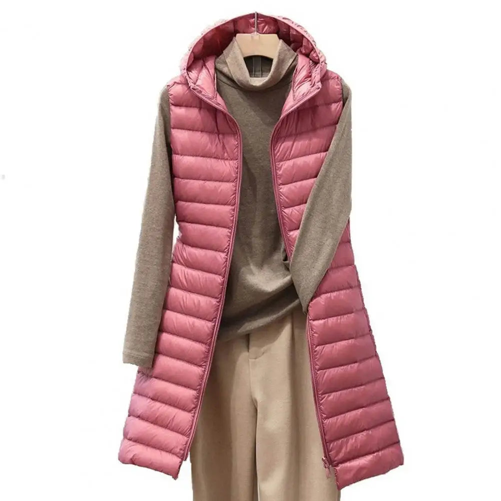 ThermaGlow Hooded Mid-Length Vest Coat