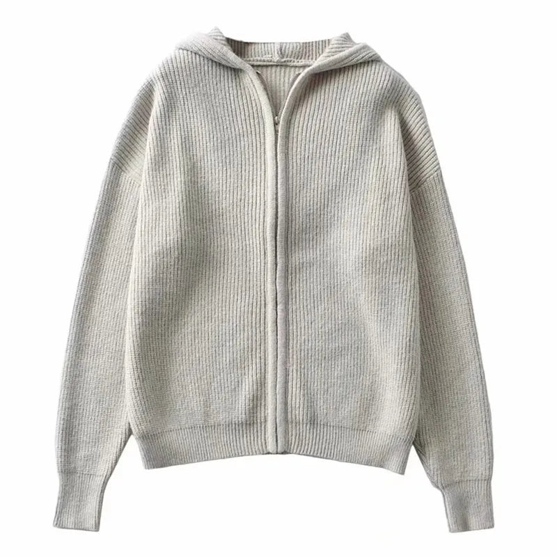 Cozy Drift Hooded Knit Cardigan Rich Allure