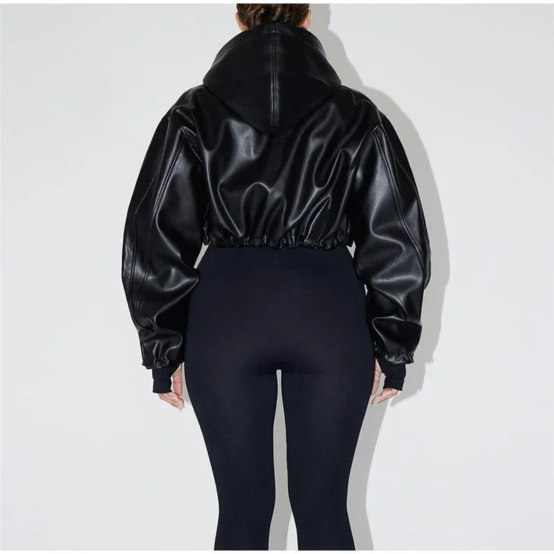 Moto Muse Vintage PU Crop Jacket Rich Allure