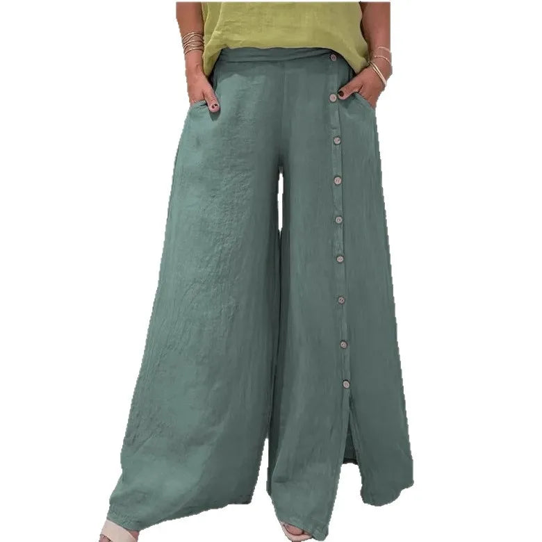 Breeze Flow Cotton Linen Wide Pants