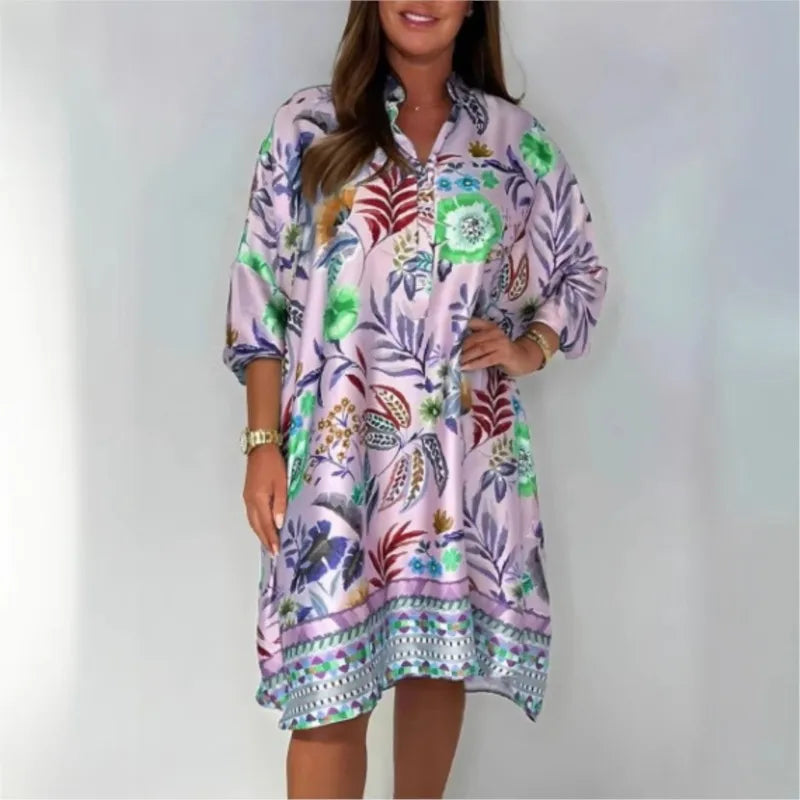 Boho Luxe V-Neck Beach Midi Dress