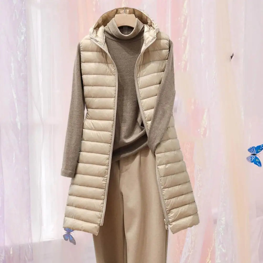 ThermaGlow Hooded Mid-Length Vest Coat