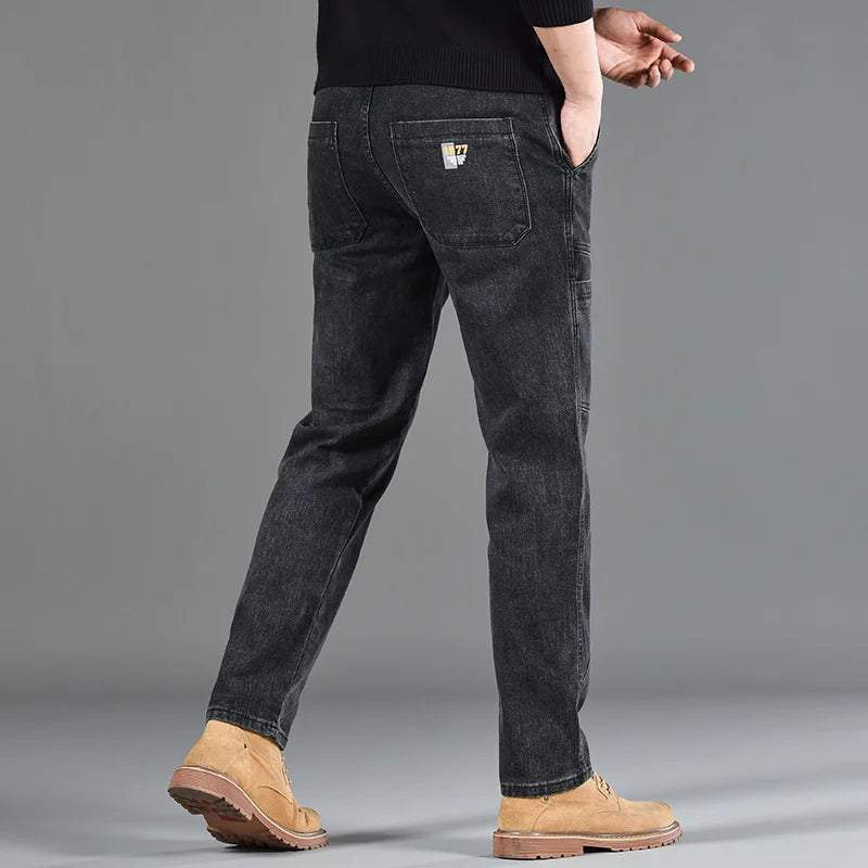 Street Flex Six-Pocket Print Jeans