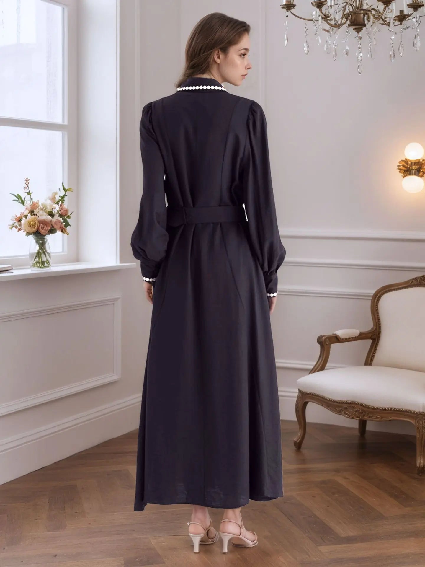 Stripe Muse Ruffle Shirt Dress Rich Allure