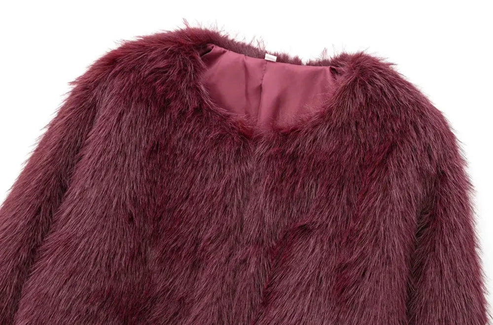 Plush Chic Cropped Faux Fur Jacket