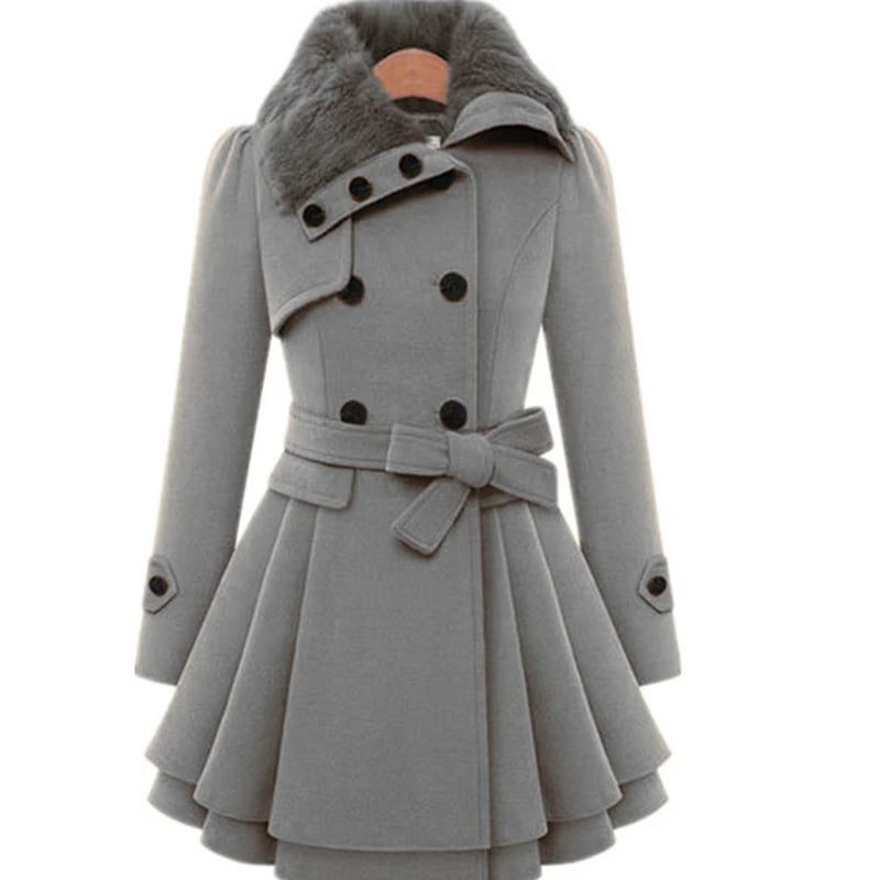 Velvet Line Plus Wool A-Line Coat