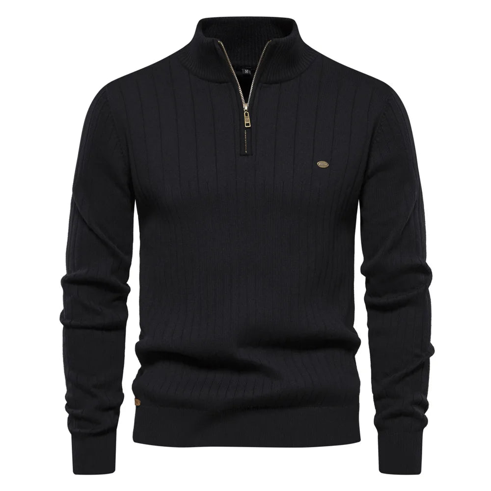 Nord Wool Zipper Stand Collar Sweater Rich Allure