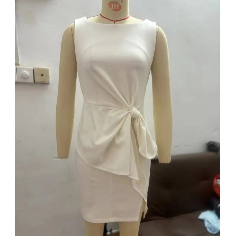 Elegant Hollow Waist Midi Dress