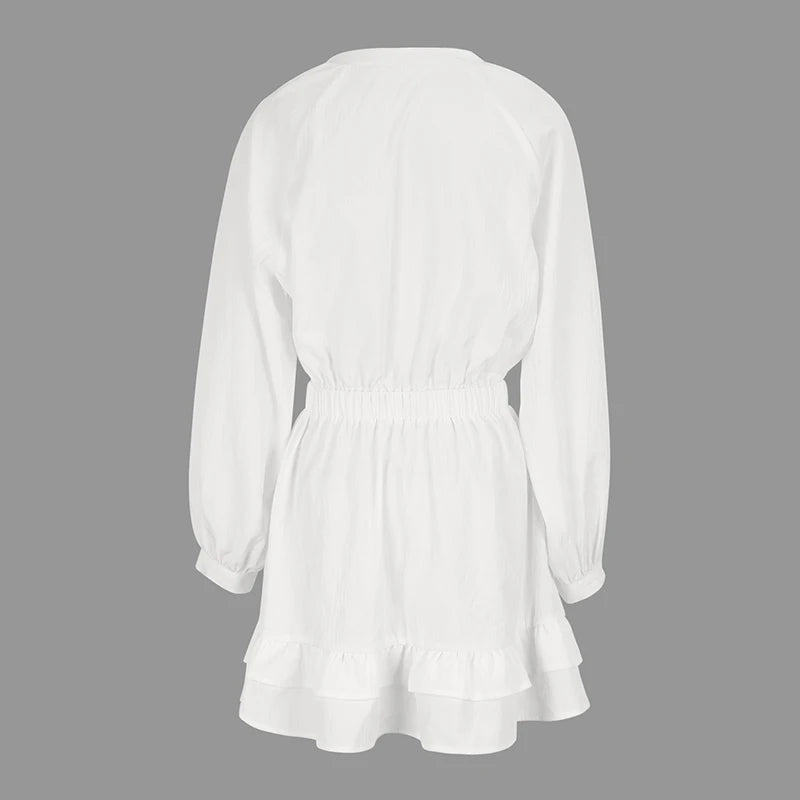 Autumn Streetwear V-Neck Knitted Dress