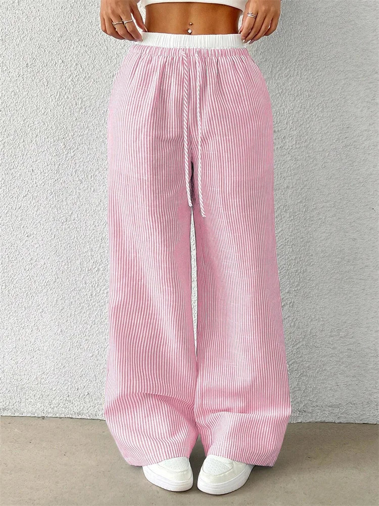 Striped Wide Leg Woven Pants