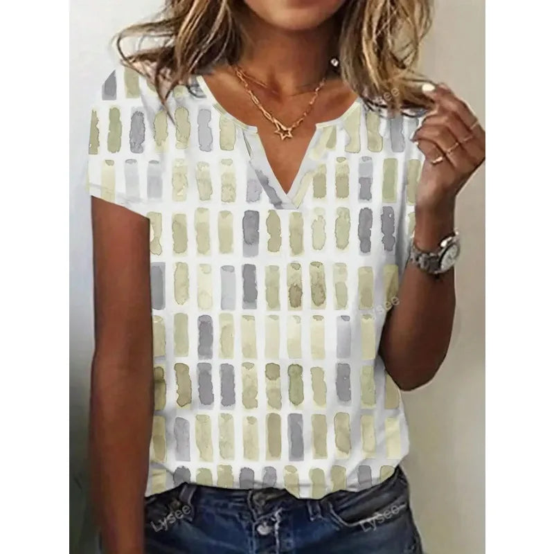 Color Muse V-Neck Casual Tee