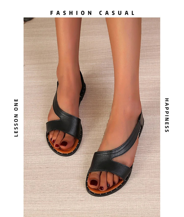 Comfort Leather Flat Sandals