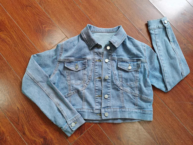 Indie Bloom Denim Crop Set