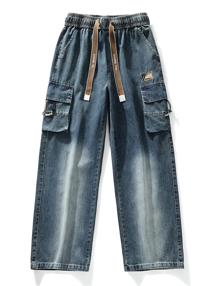 Urban Ease Wide Leg Cargo Jeans Rich Allure