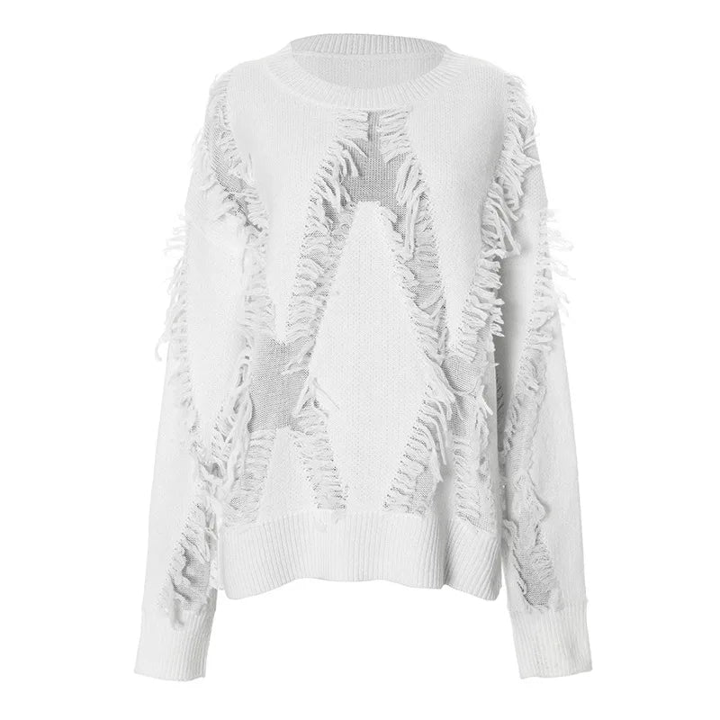 Chic Tassel Patch Sweater
