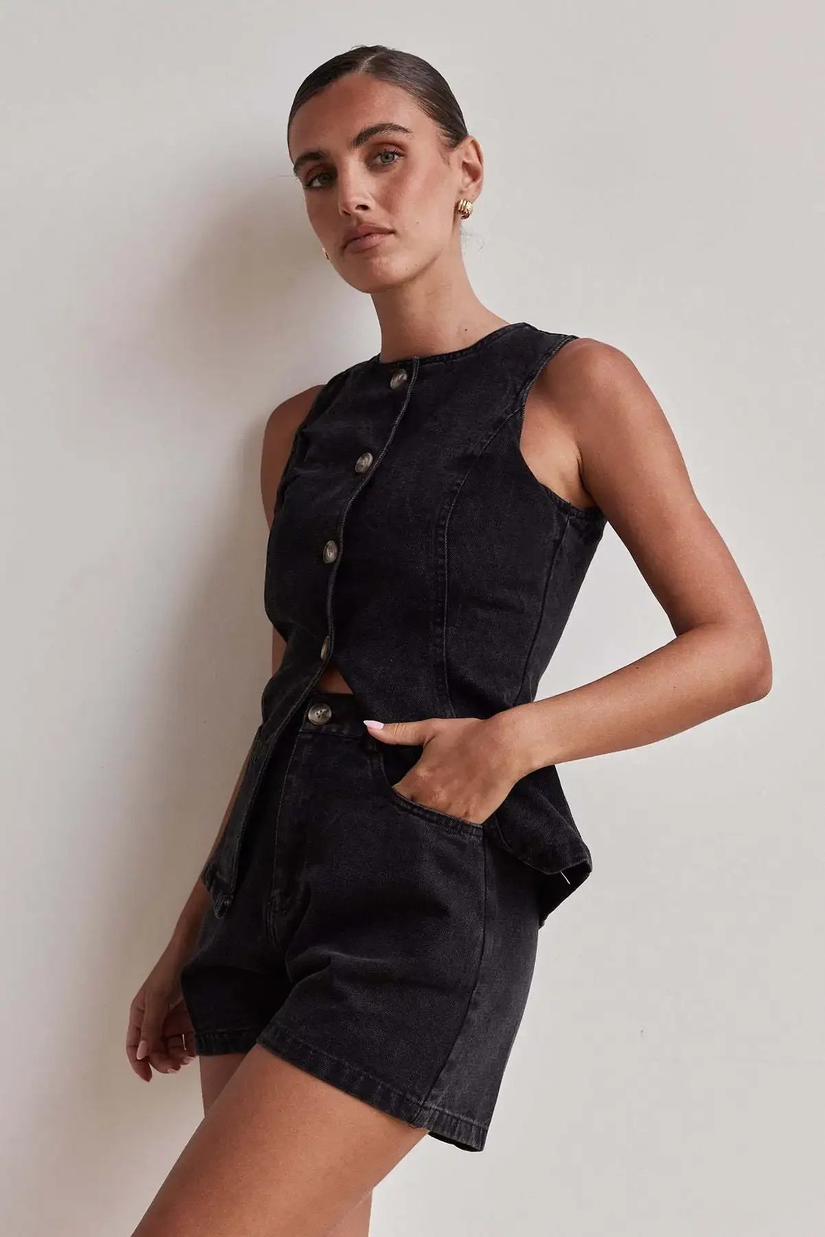 Sunset Chic Sleeveless Suit Set