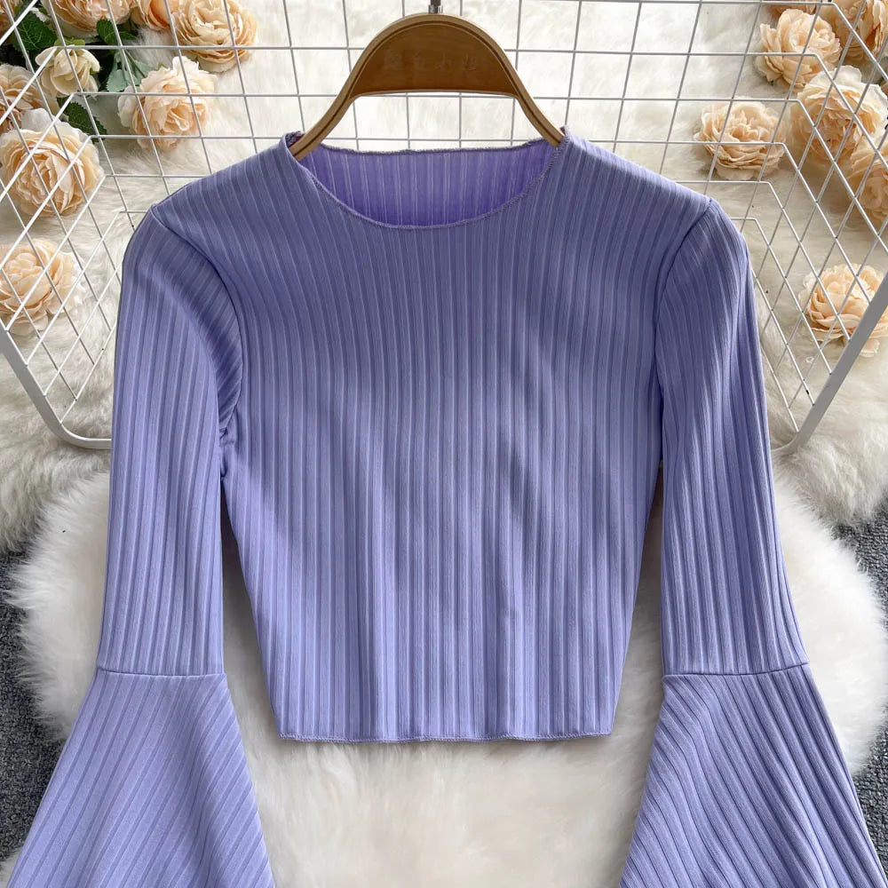 Flare Muse Slim Knit Crop Top