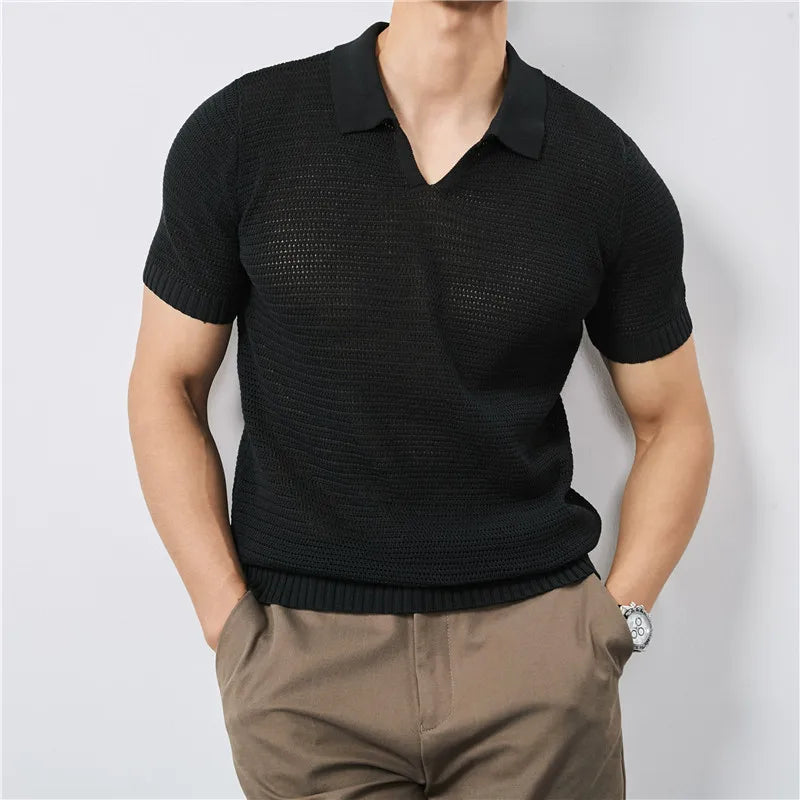 Korean Style Slim Fit Polo Shirt Rich Allure