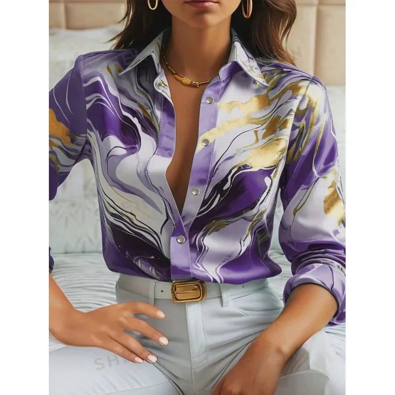 Elegant Marble Print Shirt