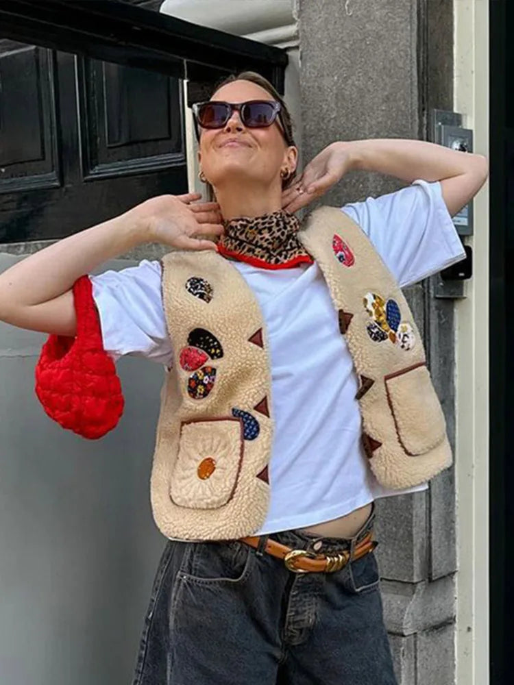 Cozy Charm Sleeveless Plush Vest