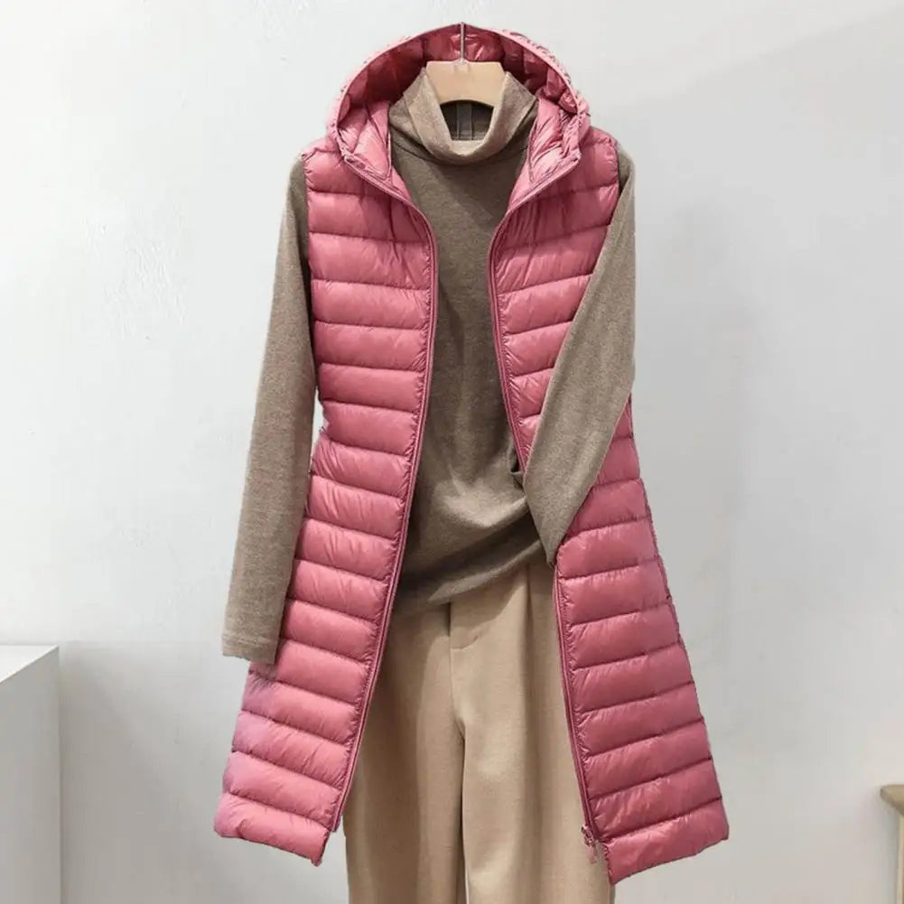 ThermaGlow Hooded Mid-Length Vest Coat