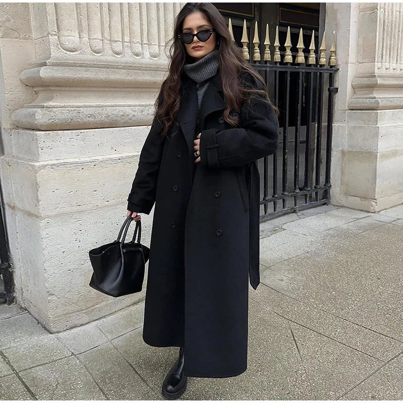 Fur Lapel Wool Overcoat