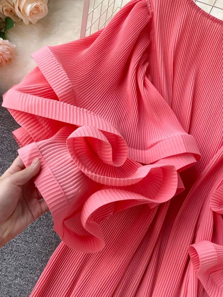 Flutter Grace Pleated Chiffon Blouse