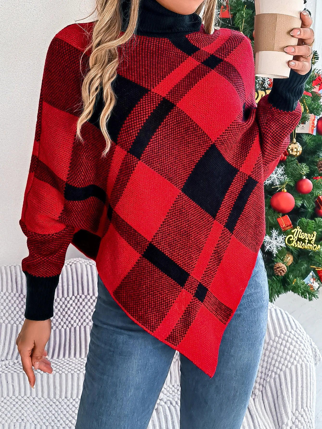 Chic Colorblock Turtleneck Sweater