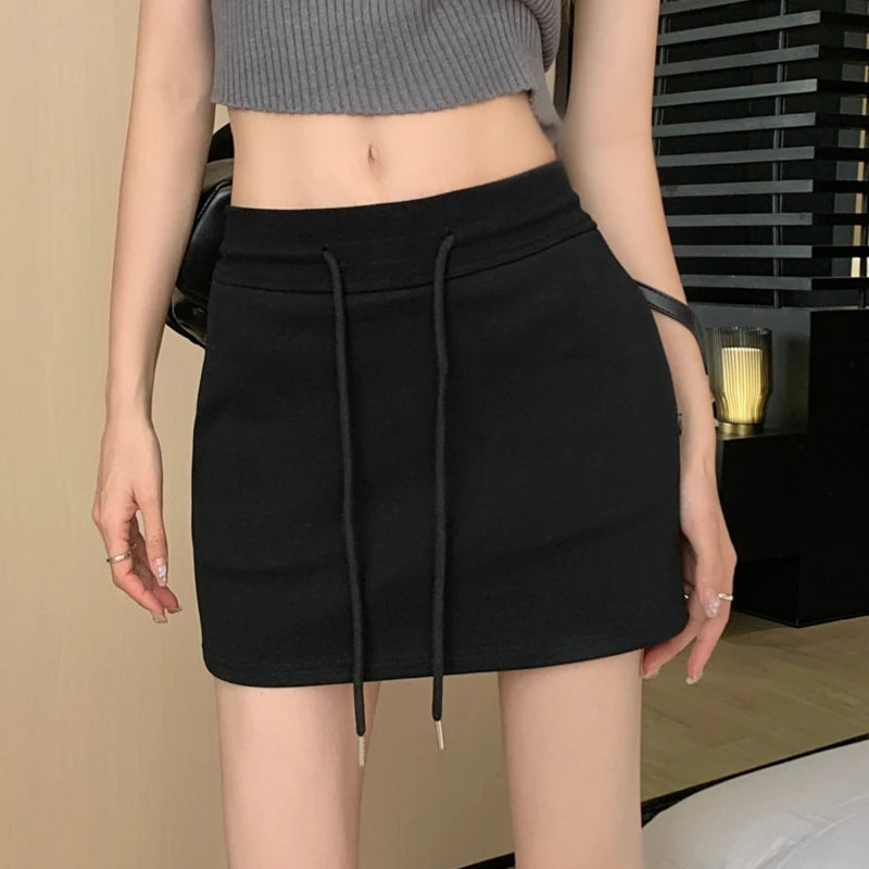 Elastic Waist Sporty Mini Skirt