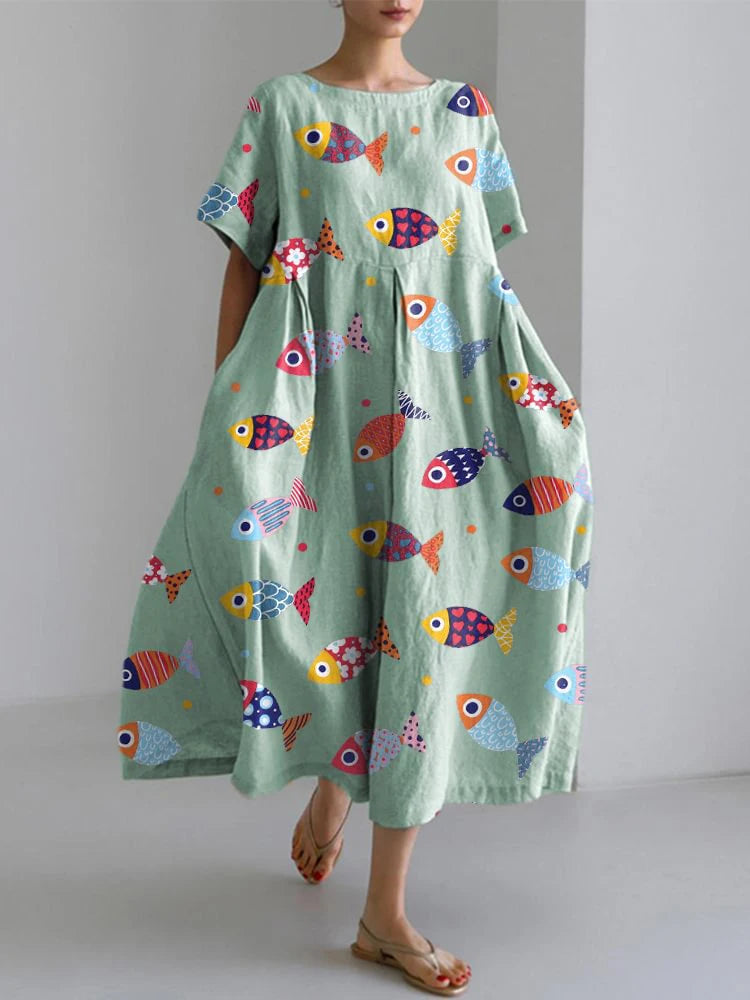 Sunny Vibes Printed Lounge Dress