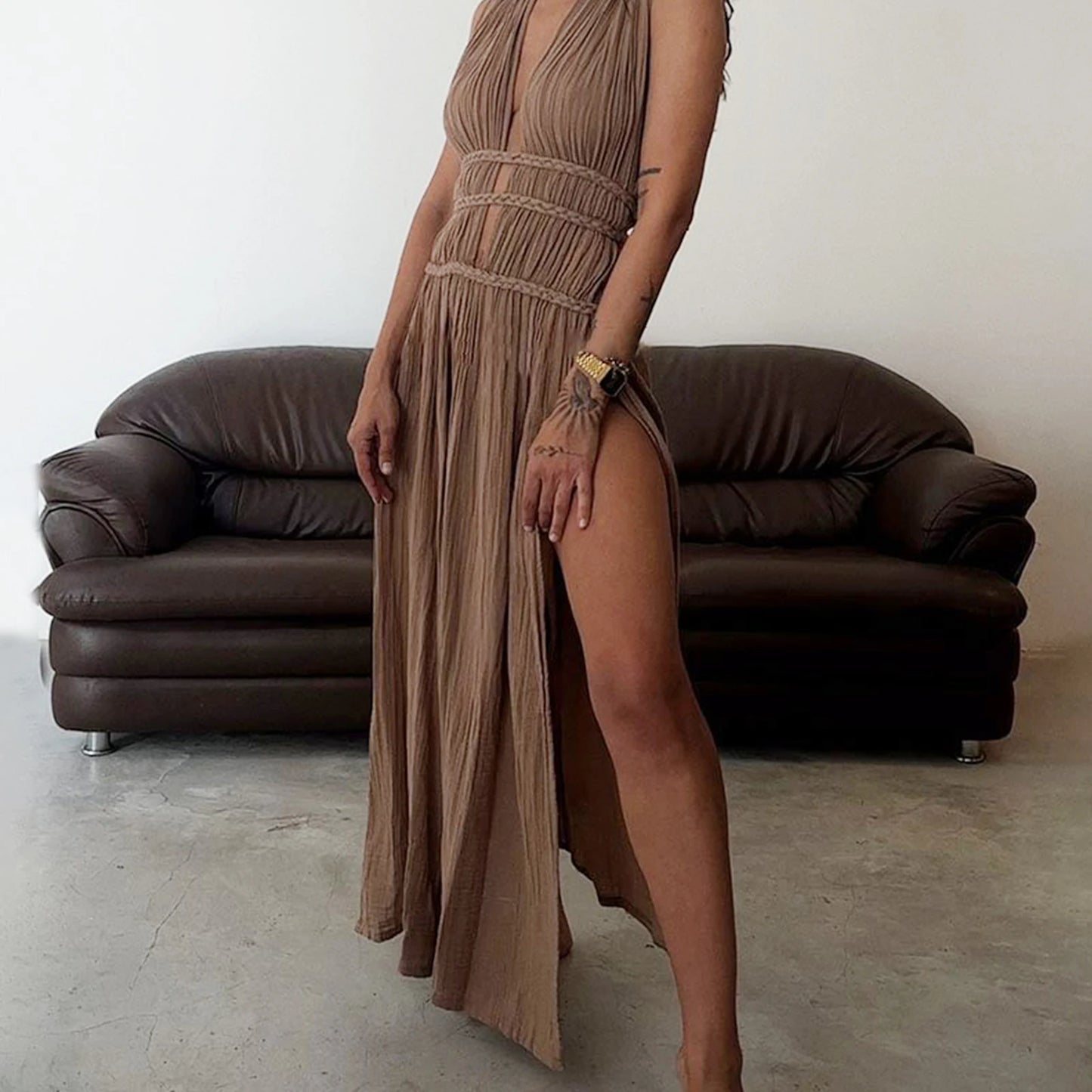 Sunbraid Elegance Off-Shoulder Dress