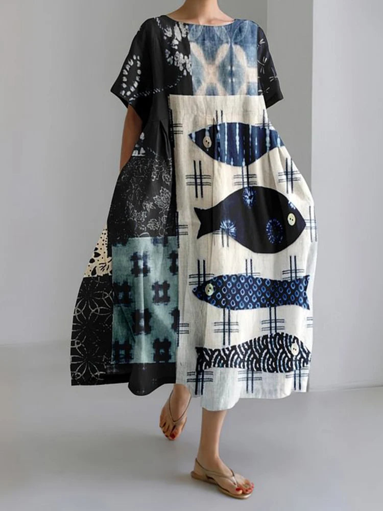 Sunny Vibes Printed Lounge Dress