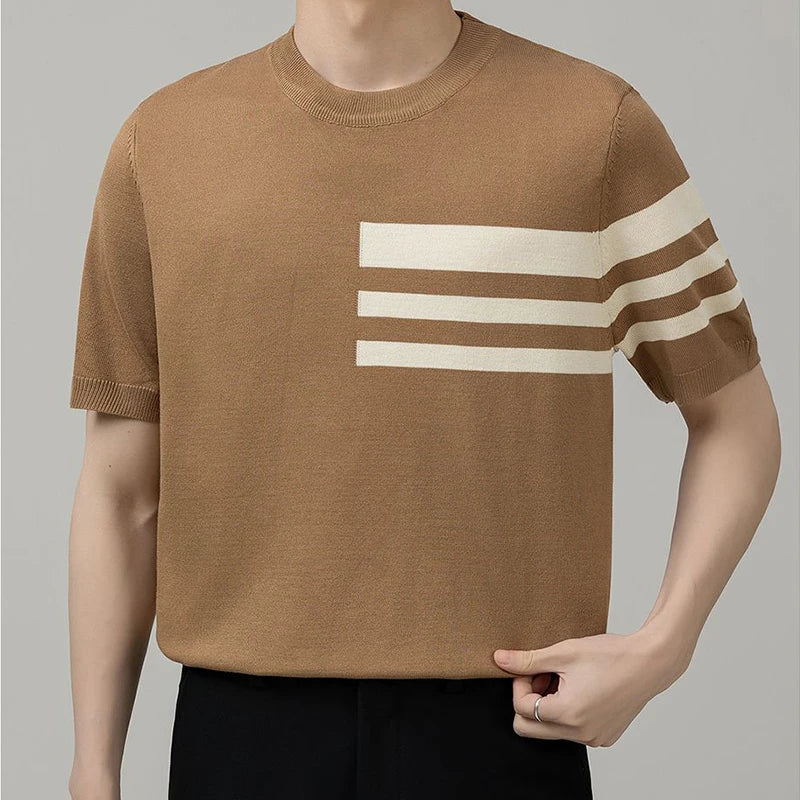 British Style Color-Block Knit Tee