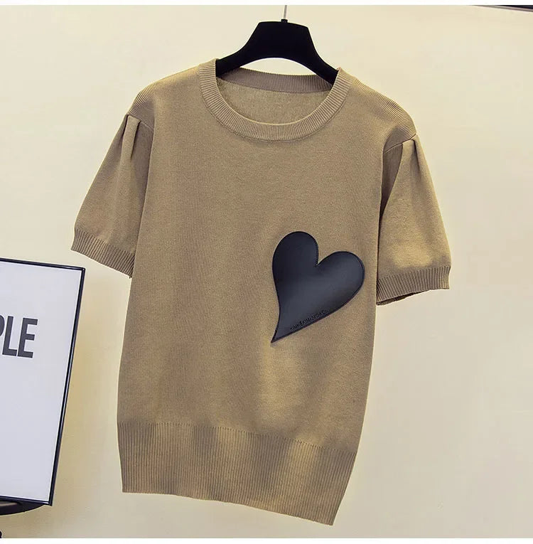 Short Sleeve Knitted Cashmere Sweater
