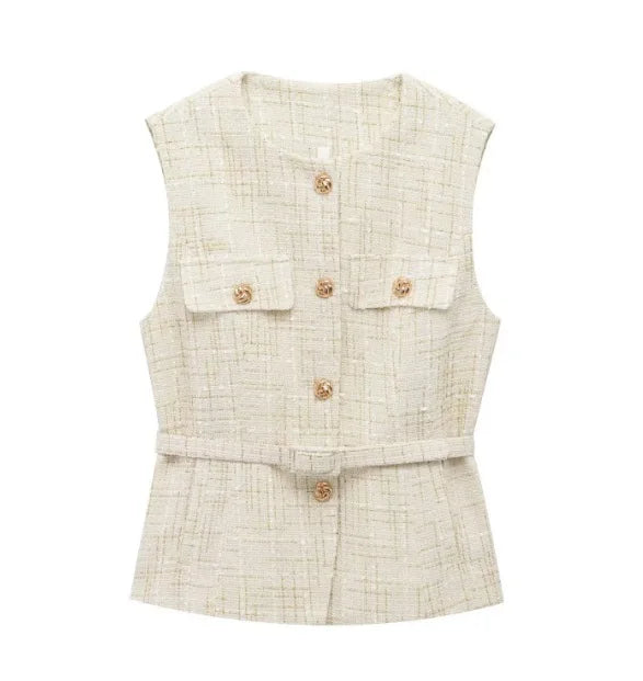 Glam Sequin Belted Vest