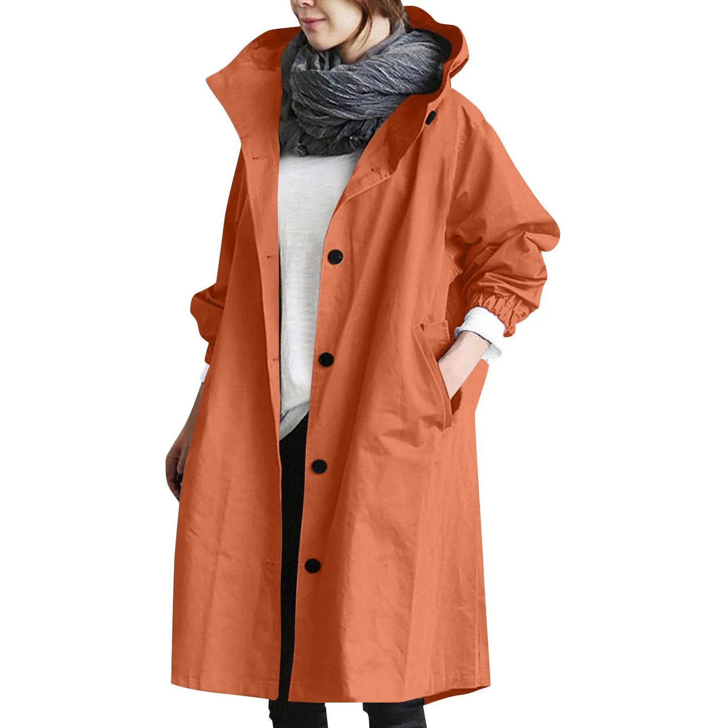 Women’s Long Hooded Trench Coat