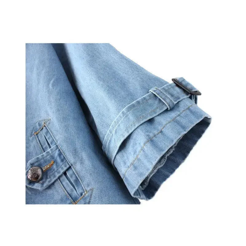 Cape Luxe Double-Breasted Denim Coat