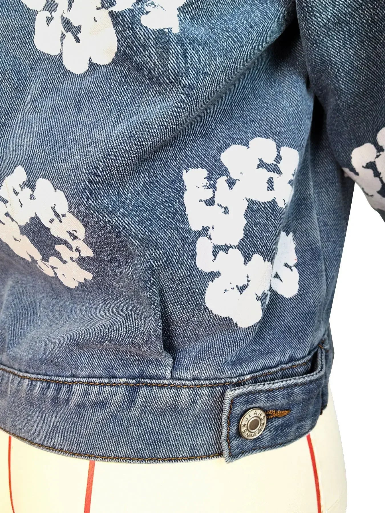 Bloom Fade Floral Denim Street Jacket