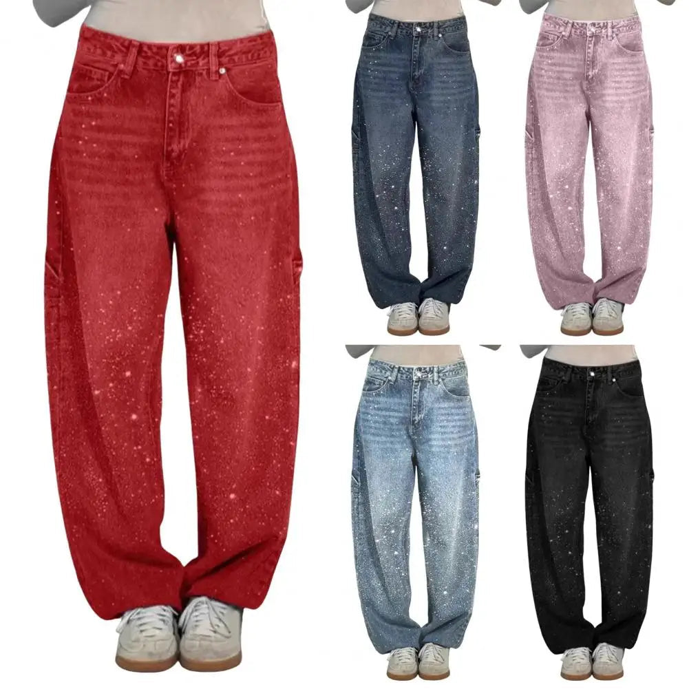 Glimmer High Waist Wide Leg Jeans Rich Allure