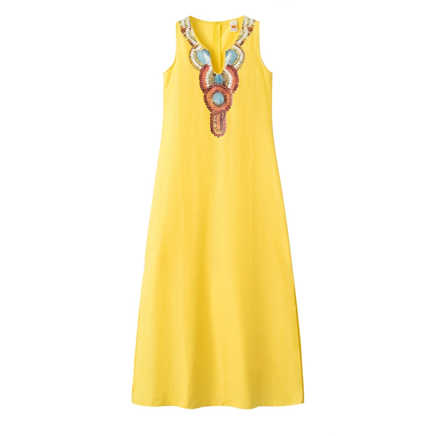 Cotton Slit Hem Boho Dress