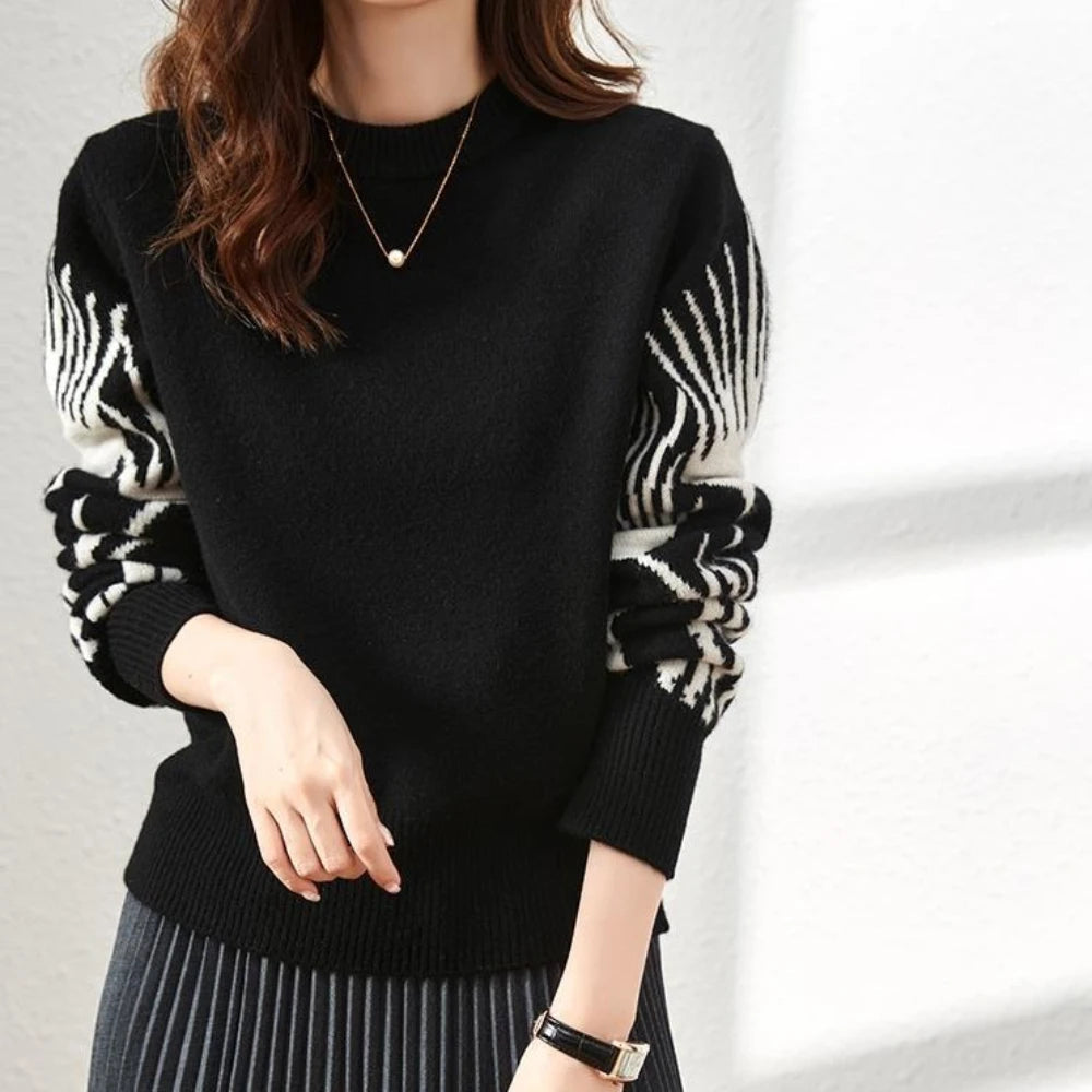 Mono Muse Graphic Knit Pullover Rich Allure