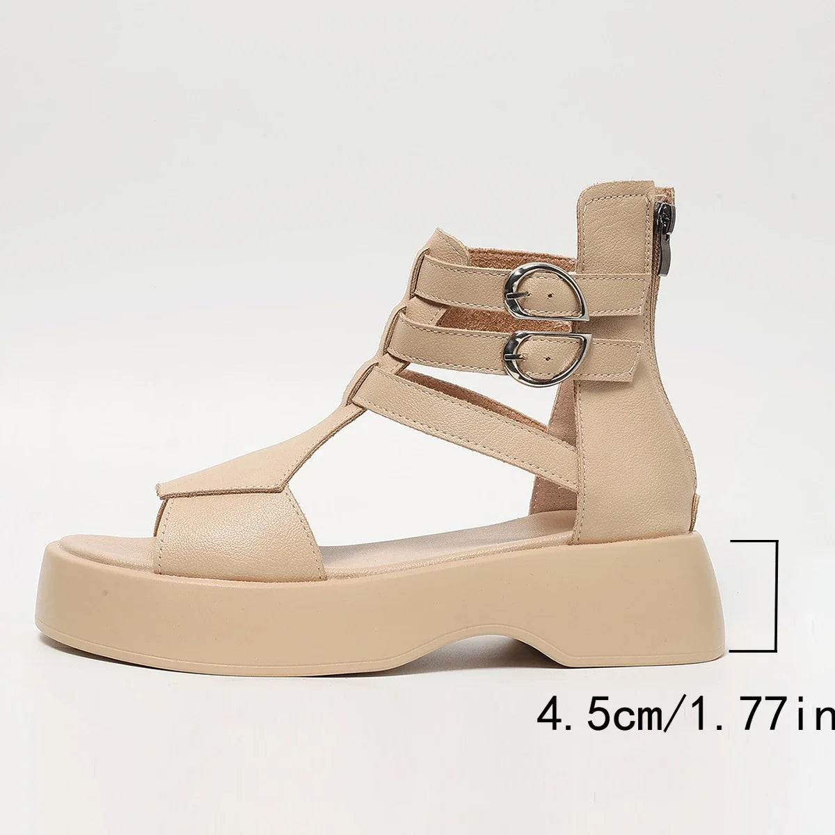 Retro Rise Leather Wedge Sandals