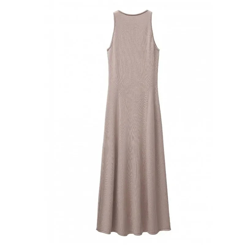 SculptKnit Sleeveless Split Midi Dress